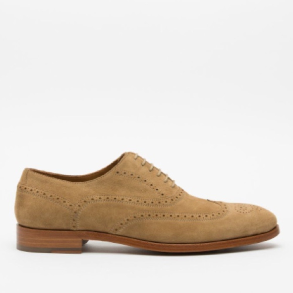 Taft Tan Suede Wingtip, The Beck in Beige